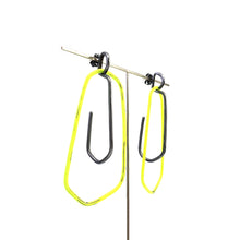 Load image into Gallery viewer, L Swing Hoops Citron & Steel