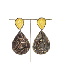 Load image into Gallery viewer, Yellow Citrine Drop with Smokey Quartz - Convertible Earrings