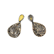 Load image into Gallery viewer, Yellow Citrine Drop with Smokey Quartz - Convertible Earrings