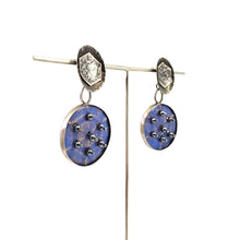 Load image into Gallery viewer, Silver Stud with Amethyst and Hemetite