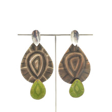 Load image into Gallery viewer, Smoky Quartz and Peridot Studs