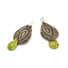 Load image into Gallery viewer, Smoky Quartz and Peridot Studs