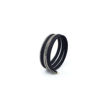 Load image into Gallery viewer, Thin Coil Zipper Bracelet - Silver &amp; Black
