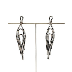 Drama Deco Zipper Drops, Silver and Black