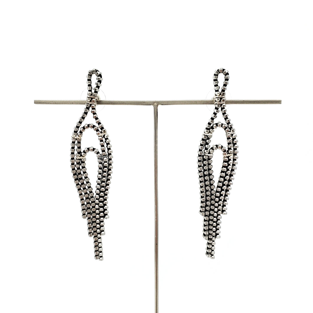 Drama Deco Zipper Drops, Silver and Black