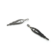 Load image into Gallery viewer, Drama Deco Zipper Drops, Silver and Black
