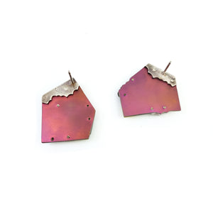 Fleeting Memories Angular Earrings - Magenta