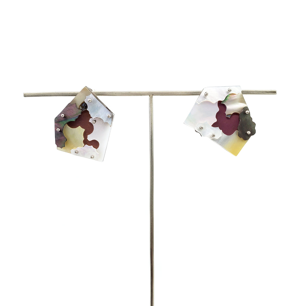 Fleeting Memories Angular Earrings - Magenta