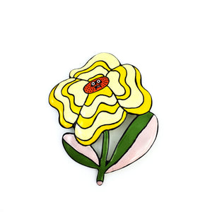 Cali Poppy Brooch - Yellow