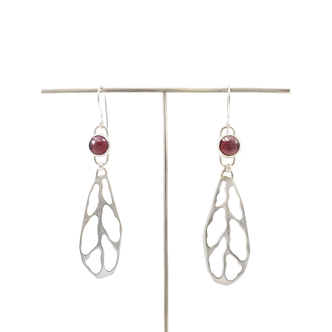 Calathea with Garnet Earrings