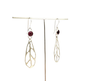 Calathea with Garnet Earrings