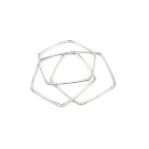 Hexagon Bangle Sterling Silver