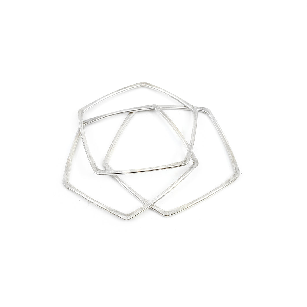 Hexagon Bangle Sterling Silver