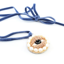 Load image into Gallery viewer, Rose Pearly Eye Necklace - Periwinkle
