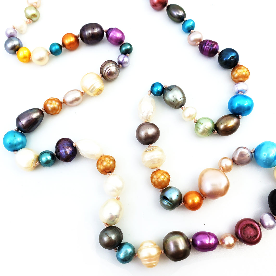 Rainbow Pearls on Blush Nylon 22.5