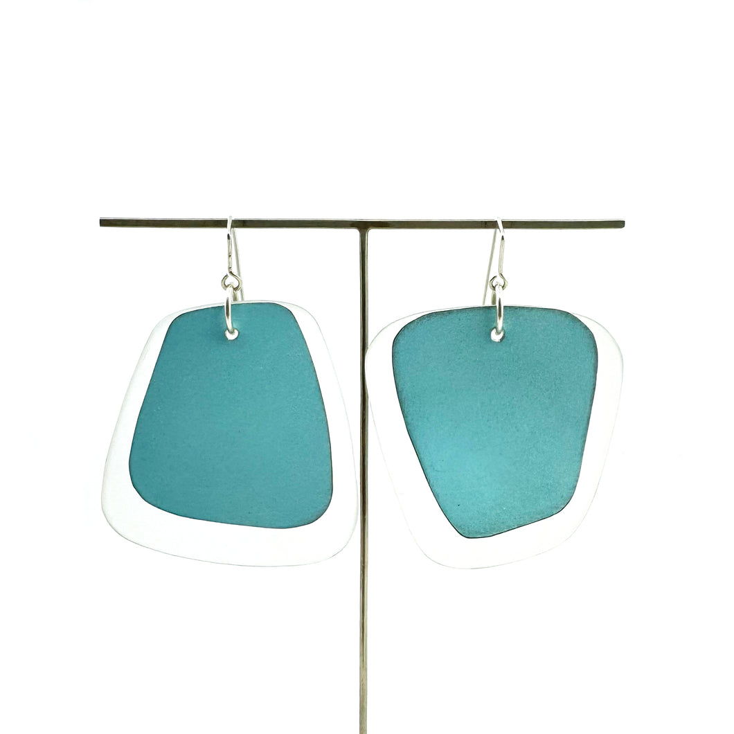 Blue Asymmetric Layered Earrings L