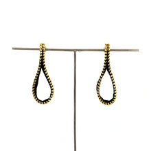 Load image into Gallery viewer, Fabric Loop Zipper Earrings, Gold and Black
