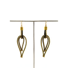 Load image into Gallery viewer, Feather Zipper Earrings, Gold and Black
