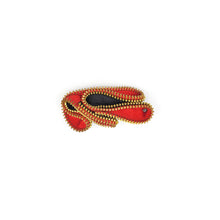 Load image into Gallery viewer, Medium Knot Zipper Pin - Black, Red and Gold

