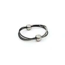 Load image into Gallery viewer, Orbit Zipper Bracelet, Silver and Black
