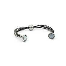 Load image into Gallery viewer, Orbit Zipper Bracelet, Silver and Black
