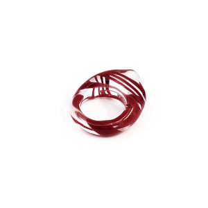 Clear with Red Wrap - Chunky Ring