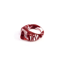 Load image into Gallery viewer, Clear with Red Wrap - Chunky Ring
