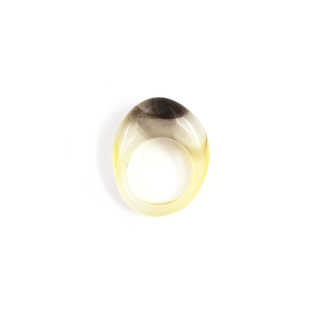 Yellow/White/Smoke - Chunky Ring