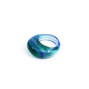 Transparent Ocean Green - Chunky Ring