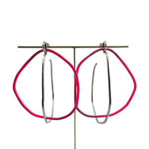 XL Swing Hoops Pink & Steel