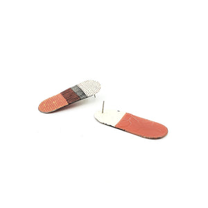 Flat Oval Coral and Cream