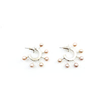Load image into Gallery viewer, Pink Mini Pearly Hoops
