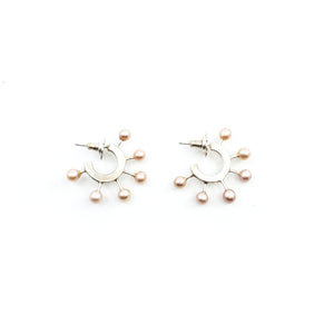 Pink Mini Pearly Hoops