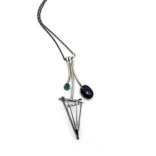 Load image into Gallery viewer, Emerald and Sapphire Dagger Necklace
