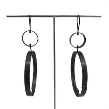 Load image into Gallery viewer, Swivel Hoop on Hoop with Love and Pearl
