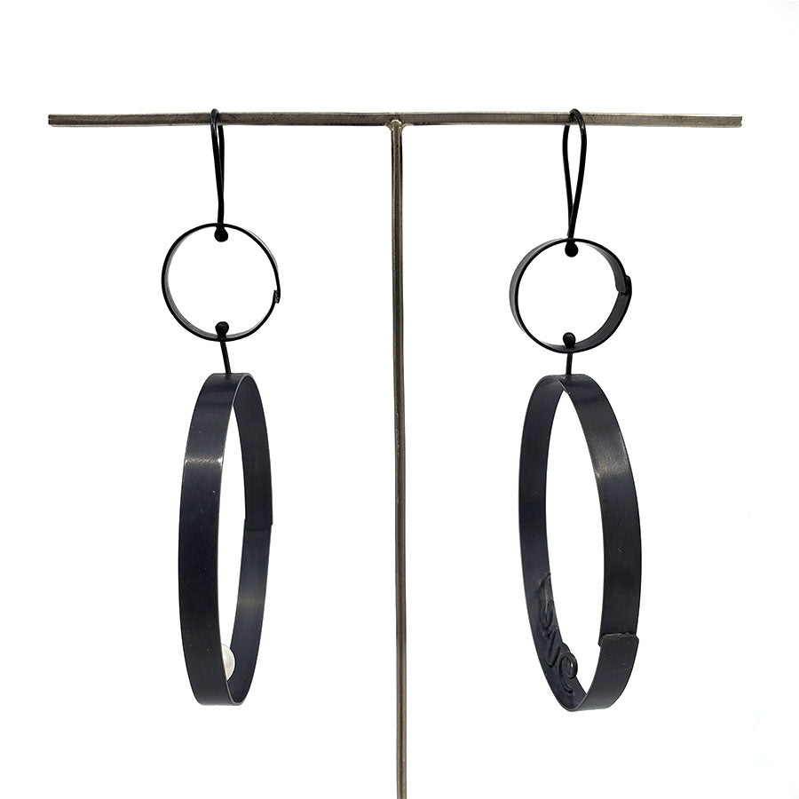 Swivel Hoop on Hoop with Love and Pearl