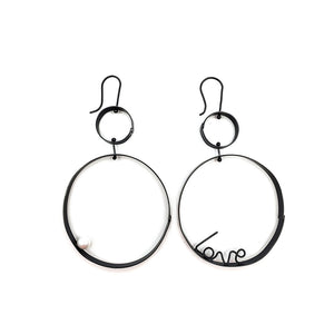 Swivel Hoop on Hoop with Love and Pearl