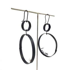Swivel Hoop on Hoop with Love and Pearl