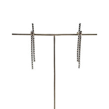 Load image into Gallery viewer, Long Line Zipper Earring - Black and Silver
