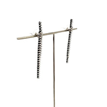 Load image into Gallery viewer, Long Line Zipper Earring - Black and Silver
