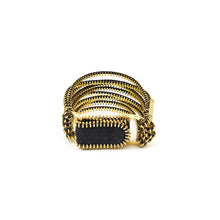 Load image into Gallery viewer, Tress Zipper Bracelet - Black and Gold
