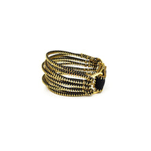 Load image into Gallery viewer, Tress Zipper Bracelet - Black and Gold
