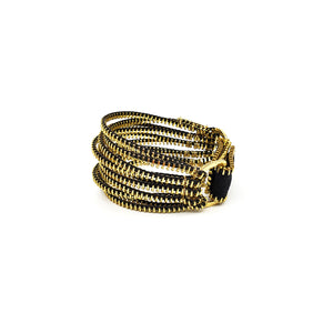 Tress Zipper Bracelet - Black and Gold