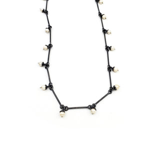 Flower Pearl Link Necklace