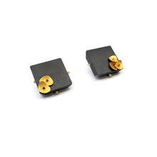 Load image into Gallery viewer, Square with Gold Petals Earrings
