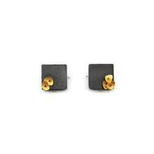 Load image into Gallery viewer, Square with Gold Petals Earrings
