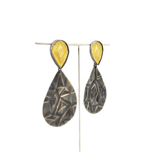 Load image into Gallery viewer, Yellow Citrine Drop with Smokey Quartz - Convertible Earrings

