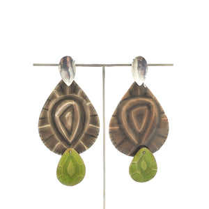 Smoky Quartz and Peridot Studs