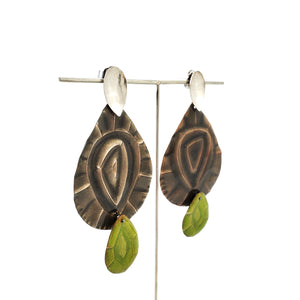 Smoky Quartz and Peridot Studs