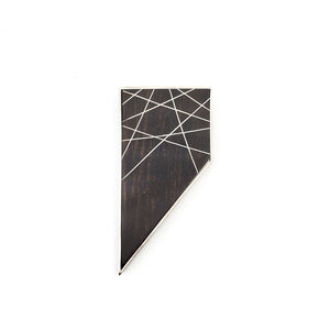 Quadrilateral Ebony Brooch with Inlay